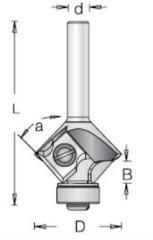 Фреза Dimar E1093215 фаска угловая 45º радиус R3 D27,3x5,7 L60,5 подшипник, сменные ножи хвостовик 8