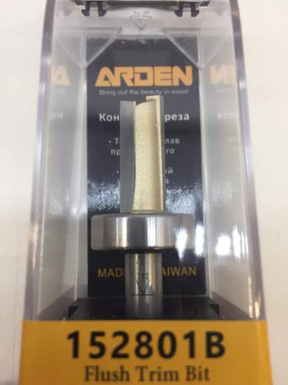 Фреза обгонная (верхний подшипник) Z=2  D=10x25x65 S=8 (Подш D=22 B=8 I=7) ARDEN 152801B (L1-65 мм, L2-25 мм, D1-10 мм, D2-8 мм)