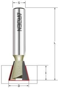 Фреза ласточкин хвост 15гр Z=2 D=22x22x55 S=8 ARDEN 206881 (L1-55 мм, L2-22 мм, D1-22 мм, D2-8 мм)
