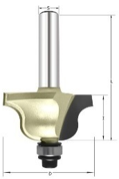Фреза фигурная "Римский гусёк" R=3.97 D=27x11.9x62 S=12 ARDEN 308211