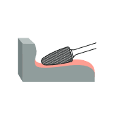 Борфреза параболическая F 08х20 M06 насечка по алюминию RODMIX 2608200603 (L1- мм, L2-20 мм, D1-8 мм, D2-6 мм)