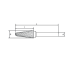 Борфреза сфероконическая L 16х33 M06 насечка по алюминию RODMIX 3116330603 (L1- мм, L2-33 мм, D1-16 мм, D2-6 мм)