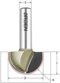 Фреза пазовая полукруг (чаша) Z=2 R=4 D=8x8x43 S=12 ARDEN 203204