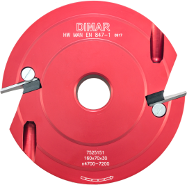Фреза насадная Dimar 7525151 поручень профиль B D160x70 Z2 сменные ножи посадка 30