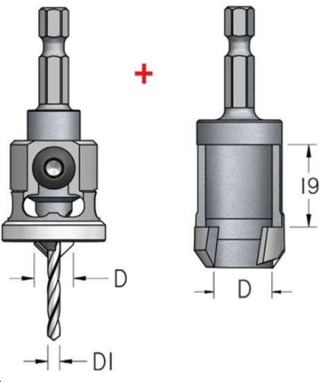 Комплект зенковки пробочник WPW PL41005 D10 универсальные сверла 3.2,3.6,4,4.4 хвостовик 8