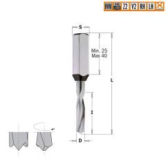 Сверло HWM для присадочного станка 6,35x22x57,5 Z=2+2 S=10x27 RH CMT 310.064.21