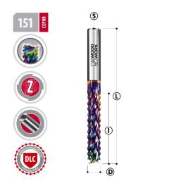 Фреза 3х38/12х3 многолезвийная с DLC покрытием Woodwork 151.1238.03