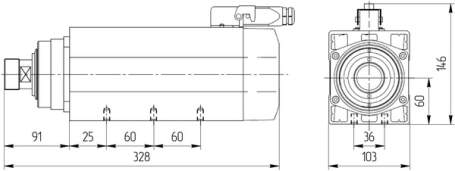 Шпиндель 4.5 кВт GDZ120x103-4.5 для фрезерного станка ЧПУ