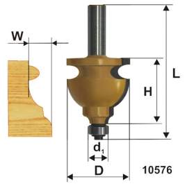Фреза кромочная фигурная ф44,5х28мм хв 12мм Энкор 10576