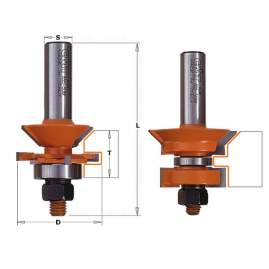 СМТ Комплект 2 фрез шип-паз (Вагонка 19-25,4мм) S=12,7 D=34,7-44,45  855.506.11