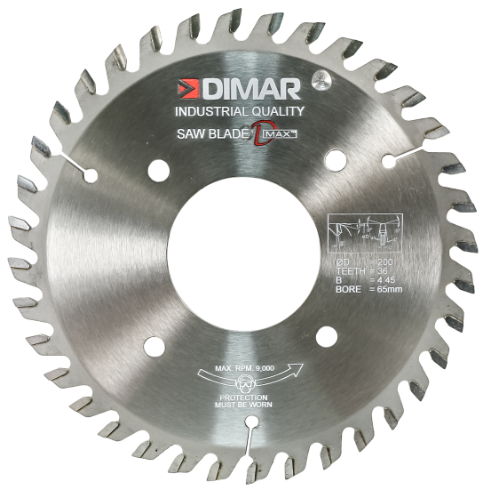 Пила Dimar 9560265S подрезная пильный центр D200x65x4,4-5,3 Z36 двойной ресурс