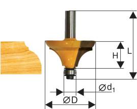 Фреза фигирейная горизонтальная Ф38,1Х19 мм, хвостовик 12 мм Энкор 46574