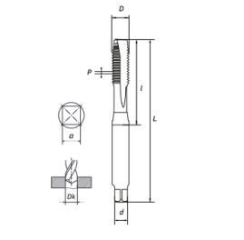 Метчик маш/руч прямой M12X1.5 DIN376 (HSS-Co) RODMIX 1605120150