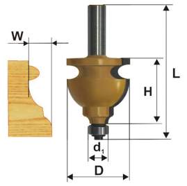 Фреза кромочная фигурная Ф44,5Х28,6 мм, хвостовик 12 мм Энкор 46411