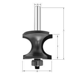 Фреза радиусная с полками (Калёвка) R=12.7 D=38.1x19.5x61 S=8 PROCUT 212.213861