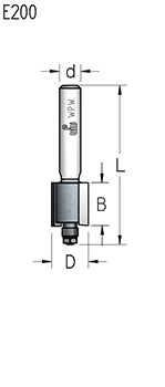 Фреза WPW E200163 мини четверть 1,6 мм D9,5 B13 Z2 хвостовик 6 (L1-47 мм, L2-13 мм, D1-9.5 мм, D2-6 мм)
