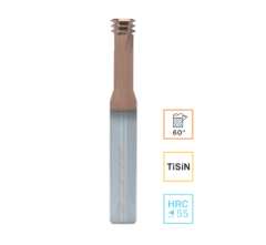 Резьбовая твердосплавная фреза с укороченной режущей частью, TiSiN М5х0,8 RODMIX 18030500801