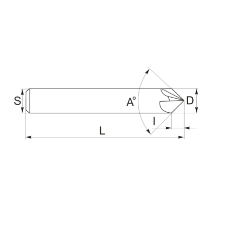 Фреза фасочная по стали Z4 DJTOL DPG4-6120 (L1-50 мм, L2- мм, D1-6 мм, D2-6 мм)