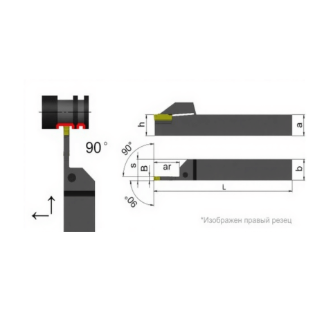Резец (державка) отрезной/канавочный SANT MGEHR1616-3 00060239