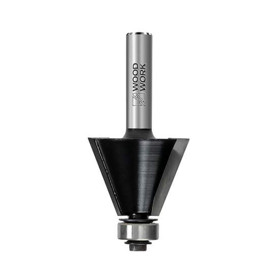 Фреза фасочная с подшипником угол=45° D=34.9 L=65 S=12 Woodwork 936.3545.12 (L1-56 мм, L2-16 мм, D1-34.9 мм, D2-12 мм)