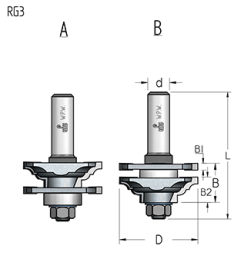 Фреза WPW RG30002 мебельный фасад барокко D46 B22 подшипник хвостовик 12_S,RG30002