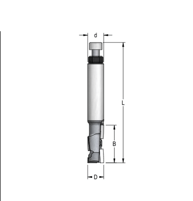 Фреза WPW S1125339 пазовая алмазная Z1+1 H3 компрессия D12 B35 хвостовик 12 (L1-82 мм, L2-35 мм, D1-12 мм, D2-12 мм)