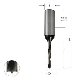 Сверло присадочное глухое для ЛДСП монолитное 3х70х10 правое Woodwork 321.030.R