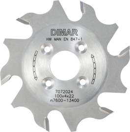 Фреза насадная Dimar 7072024 тип 2 для ламелей Z6pos D100x4 Z6 посадка 22