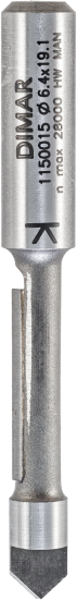 Фреза Dimar 1150015 пазовая сэндвич панель врезная D6,3x19,1 L63,5 хвостовик 8 (L1-63.5 мм, L2-19.1 мм, D1-6.3 мм, D2-8 мм)