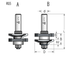 Фреза WPW RG50002 мебельный фасад кантри D41 B22 подшипник хвостовик 12