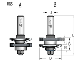 Фреза WPW RG50002 мебельный фасад кантри D41 B22 подшипник хвостовик 12