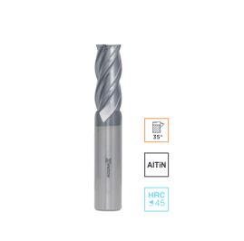 Концевая фреза с угловым радиусом 4 зуба, HRC 45, AlTiN 10х25х75 R1,5 RODMIX 8100150751