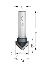 Фреза WPW HV90123 V образная 90 гр D12,7 B8 хвостовик 6