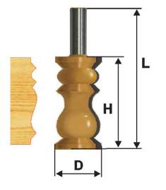 Фреза кромочная фигурная Ф32Х57,2 мм, хвостовик 12 мм Энкор 46419