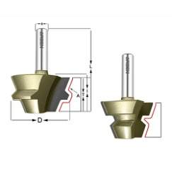 Фреза для углового сращивания "Бочка" 22.5гр. D=37.3x22.2x55 S=8 ARDEN 604822 (L1-55 мм, L2-22.2 мм, D1-37.3 мм, D2-8 мм)