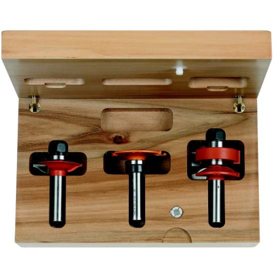 СМТ Комплект 3 фрез мебельный фасад 20,6мм под стекло S=12,7 D=41,5 855.803.11 (L1-76.9 мм, L2-20.6 мм, D1-41.5 мм, D2-12.7 мм)