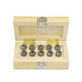 Набор цанг ER16 | DIN 6499 - 10 цанг в деревянном кейсе