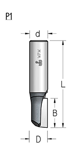 Фреза WPW P131903 пазовая однозубая D19 B19 хвостовик 6 (L1-51 мм, L2-19 мм, D1-19 мм, D2-6 мм)