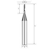 Фреза спиральная Z1 (нижний рез) D=2x10x60 Z=1 S=8 Tideway LC20202108 (L1-60 мм, L2-10 мм, D1-2 мм, D2- мм)