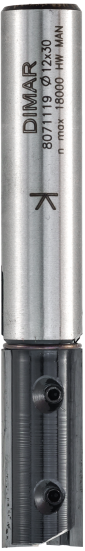 Фреза Dimar 8071119 пазовая сменные ножи D12x30 L81 Z2 хвостовик 12 (L1-81 мм, L2-30 мм, D1-12 мм, D2-12 мм)