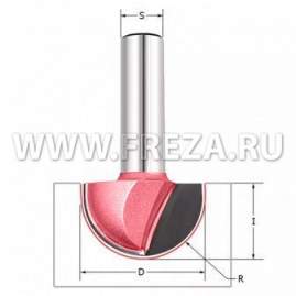 Фреза пазовая полукруг (чаша) Z=2 R=9.5 D=19x12x48 S=8 PROCUT 203828P
