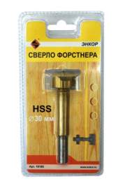 Сверло для дерева 30 мм, Форстнера, блистер Энкор 19165