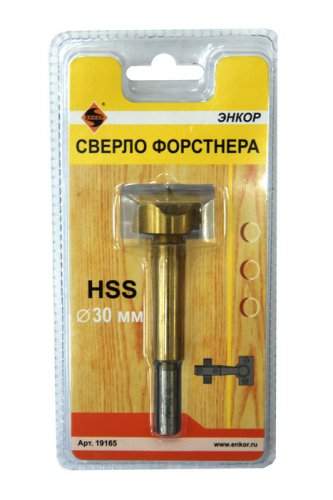 Сверло для дерева 30 мм, Форстнера, блистер Энкор 19165