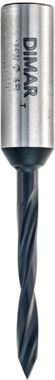 Сверло Dimar 2061067 сквозное левое монолитное ТРОЙНОЙ РЕСУРС D8x40 L70 хвостовик 10x25 присадка (L1-70 мм, L2- мм, D1-8 мм, D2-10 мм)