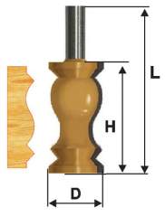 Фреза кромочная фигурная Ф31,8Х57 мм, хвостовик 12 мм Энкор 46421