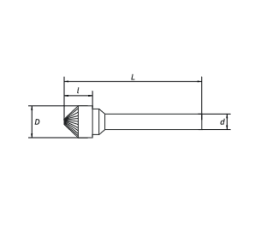 Борфреза коническая 90° K 08х04 M06 двойная насечка RODMIX 3008040602