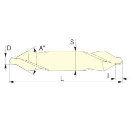 Сверло центровочное 1мм Тип А (HSS M35) DJTOL ZXZ010