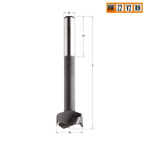 Сверло чашечное HW 50x130 Z=2+2 S=16 RH CMT 514.500.11