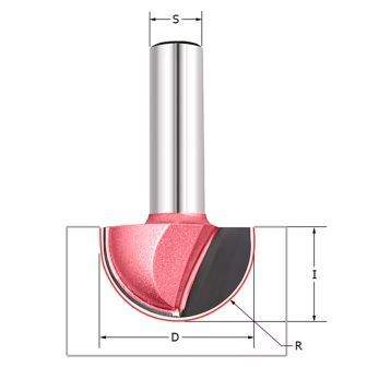Фреза пазовая полукруг (чаша) Z=2 R=8 D=16x10x52 S=12 PROCUT 203222P (L1- мм, L2-10 мм, D1-16 мм, D2-12 мм)