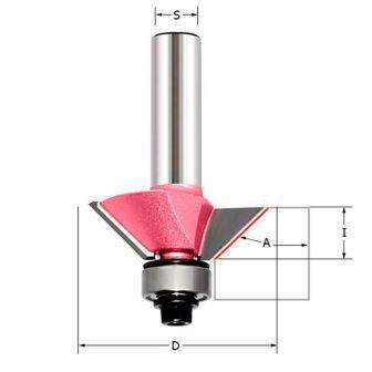Фреза для снятия фаски 45гр. (нижний подшипник) Z=2 D=65x26x65 S=12 PROCUT 156295P (L1-65 мм, L2-26 мм, D1-65 мм, D2-12 мм)